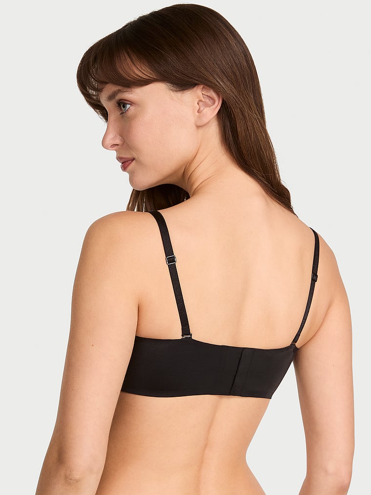 Victoria's Secret, Victoria's Secret Bare Invisible by Victoria's Secret Perfect Comfort Wireless Push-Up Strapless Bra, Black, onModelBack, 2 of 4 Ari is 5'9" and wears 34B or Small