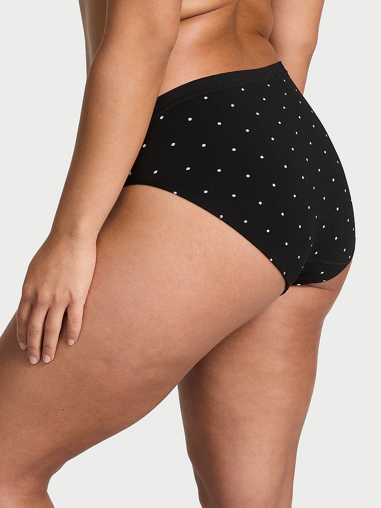 Victoria's Secret, Seamless Seamless High-Leg Brief Panty, Black Small Dot, onModelBack, 2 of 3 Sofia  is 5'8" and wears Large