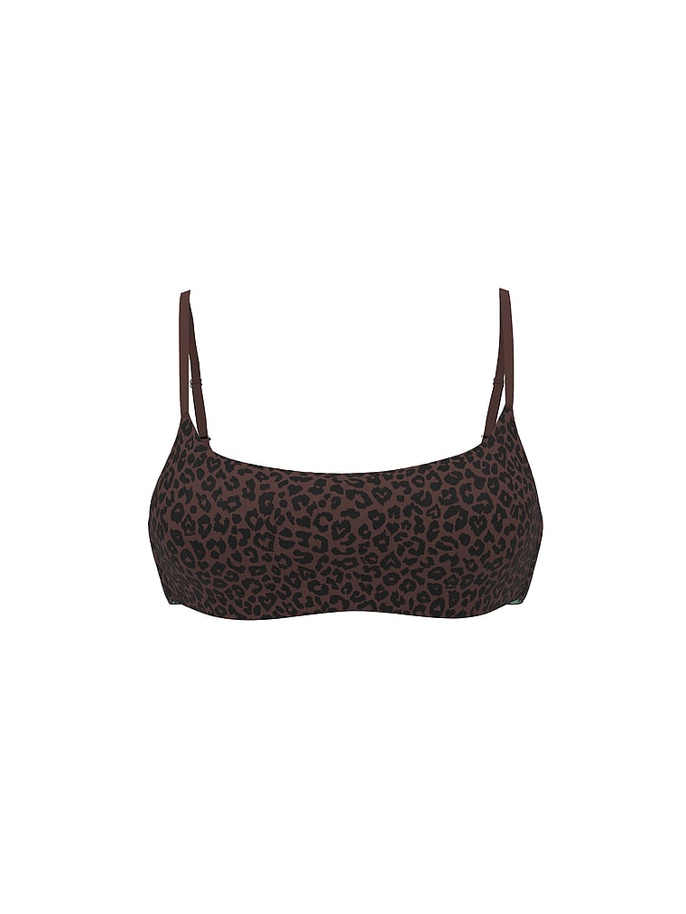 PINK Relay Square-Neck Sports Bra, LEOPARD, offModelFront, 2 of 4