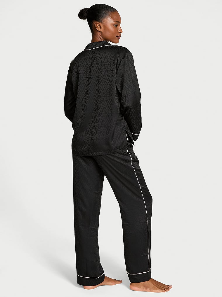 Glazed Satin Long Pajama Set