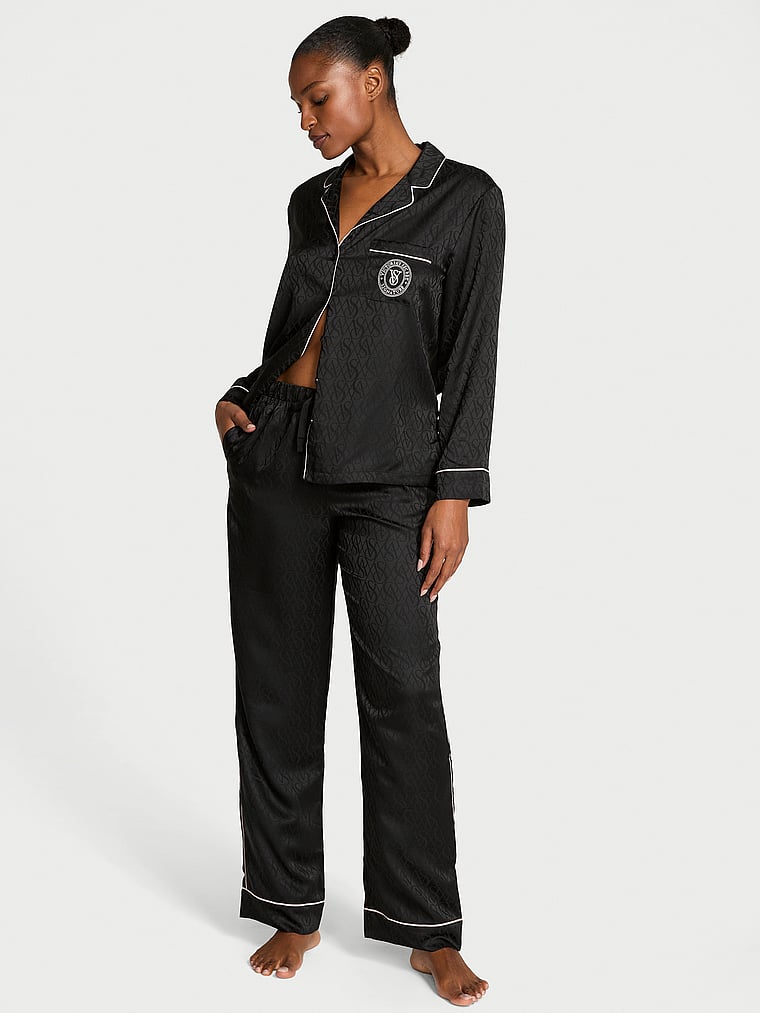 Glazed Satin Long Pajama Set