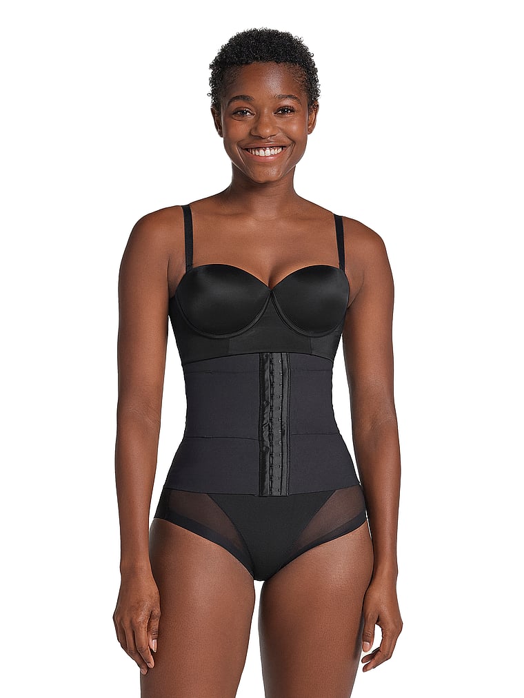 Victoria's Secret, Leonisa Shapewear 3-Belt Custom Compression Waist Trainer with Lumbar Support, Black, onModelFront, 1 of 3