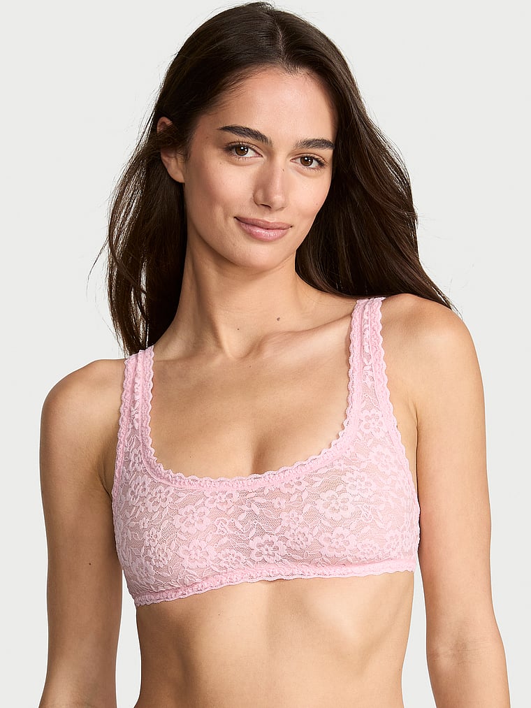 Victoria's Secret, Victoria's Secret Sexy Tee Lacie Scoop Bralette, Pretty Blossom, onModelFront, 1 of 3 Maia is 5'9" or 175cm and wears 34B or Small