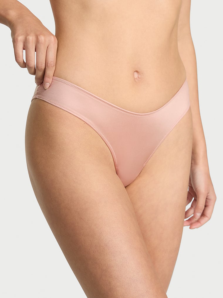 Victoria's Secret, Very Sexy Smooth Strappy-Back Tanga Panty, Macaron, onModelFront, 1 of 3 Maia is 5'9" and wears Small