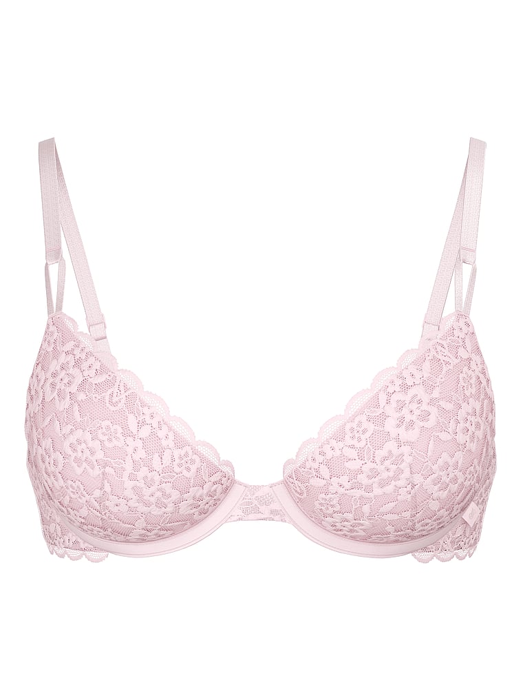 Victoria's Secret, Victoria's Secret Sexy Tee Lacie Unlined Demi Bra, Pretty Blossom, offModelFront, 3 of 3