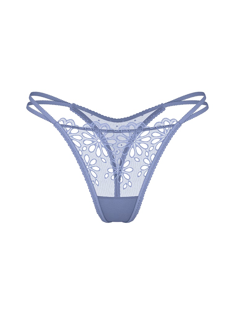 Eyelet Mesh Strappy String Thong Panty