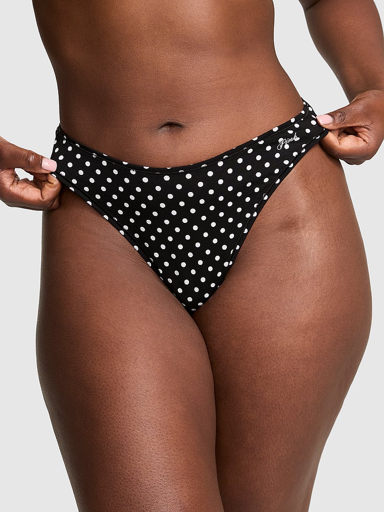 Cotton High-Leg Thong Panty