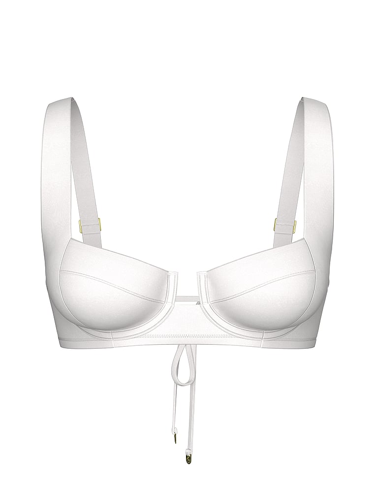 Victoria's Secret, Victoria's Secret Swim Essential Full-Coverage Bikini Top, Coconut White, offModelFront, 4 of 4