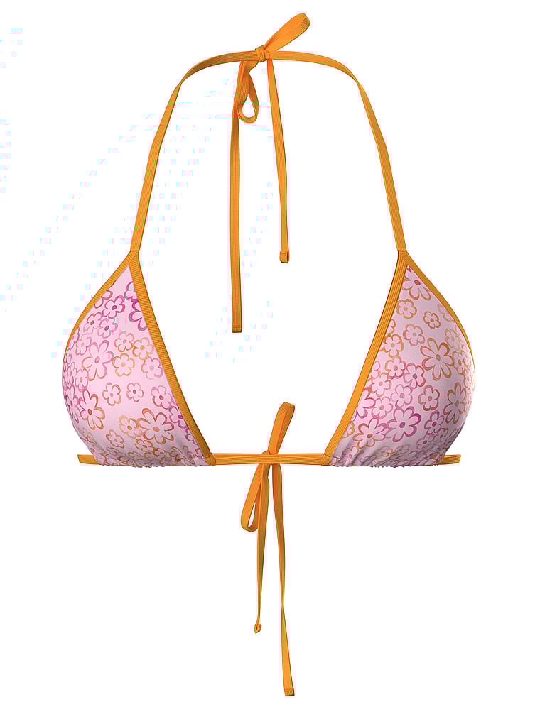 PINK by Frankies Bikinis Cape May Bikini Top, Neon Floral, offModelFront, 3 of 3