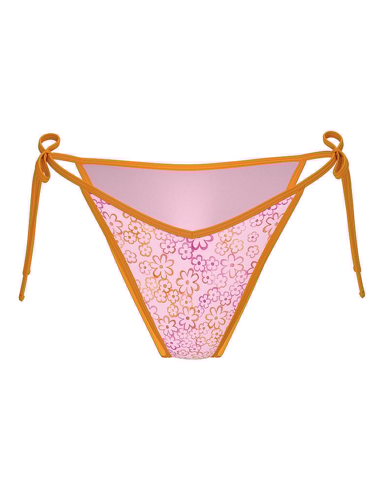PINK by Frankies Bikinis Monty Bikini Bottom, Neon Floral, offModelFront, 3 of 3