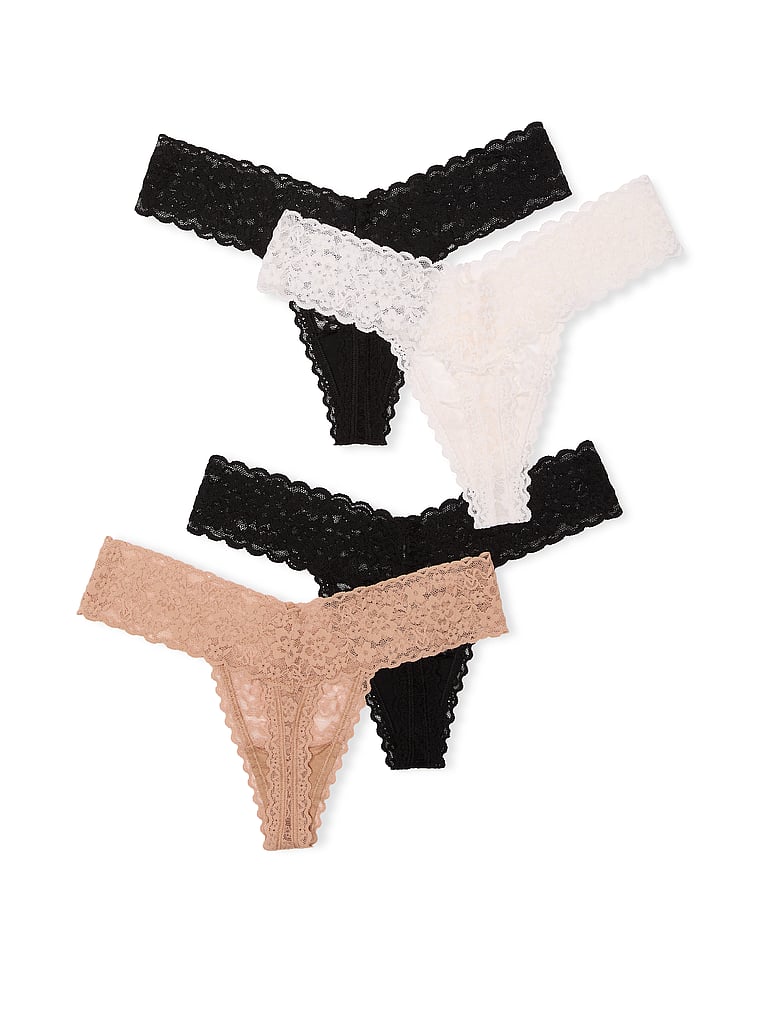 Victoria's Secret, Victoria's Secret 4-Pack Lacie Thong Panties, Bundle, offModelBack, 2 of 2
