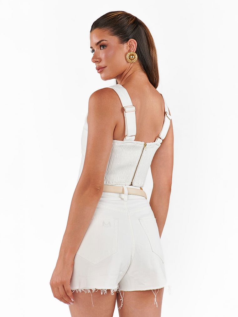 Victoria's Secret, Show Me Your Mumu Crossroads Corset Top, Seasalt, onModelBack, 2 of 3