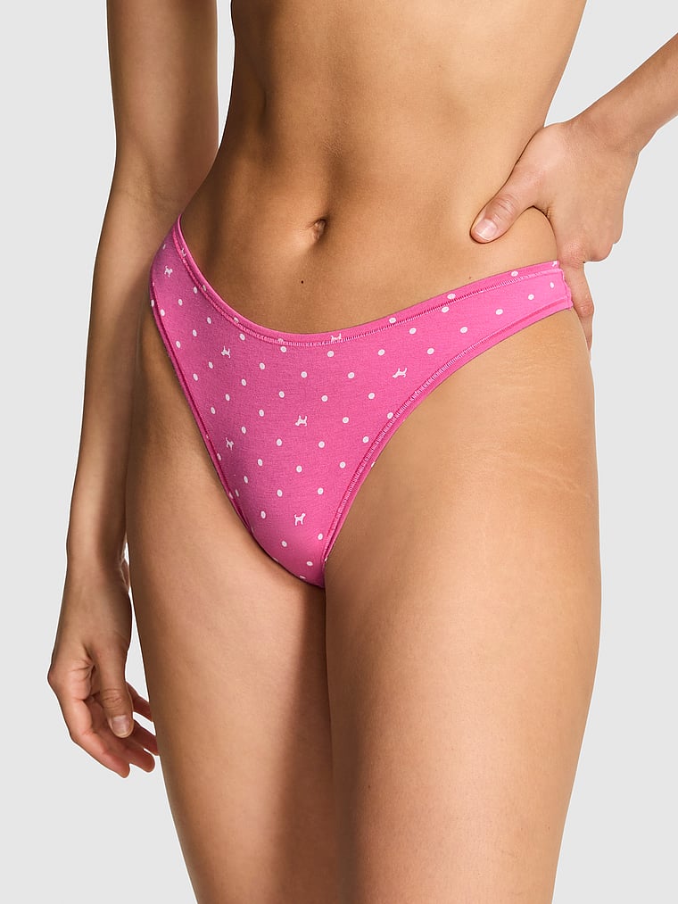 Cotton High-Leg Thong Panty