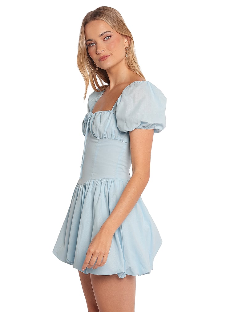 Victoria's Secret, Petal & Pup Leane Mini Dress, Soft Blue, detail, 4 of 4