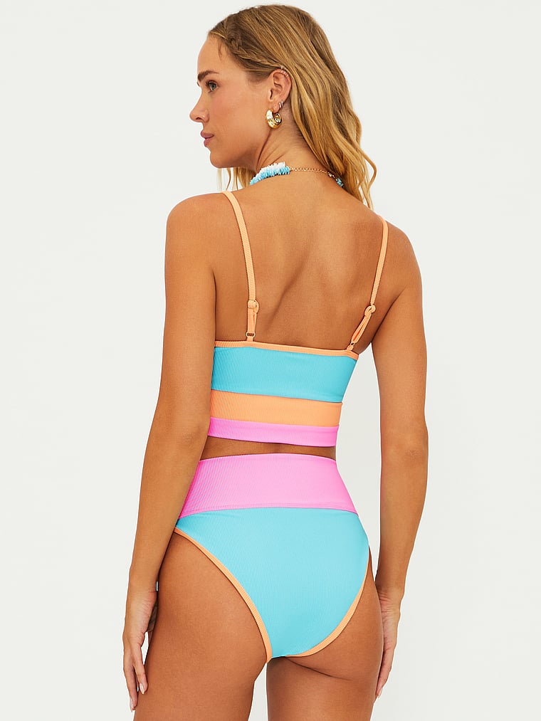 Victoria's Secret, Beach Riot Eva Bikini Top, Crush Colorblock, onModelBack, 2 of 4
