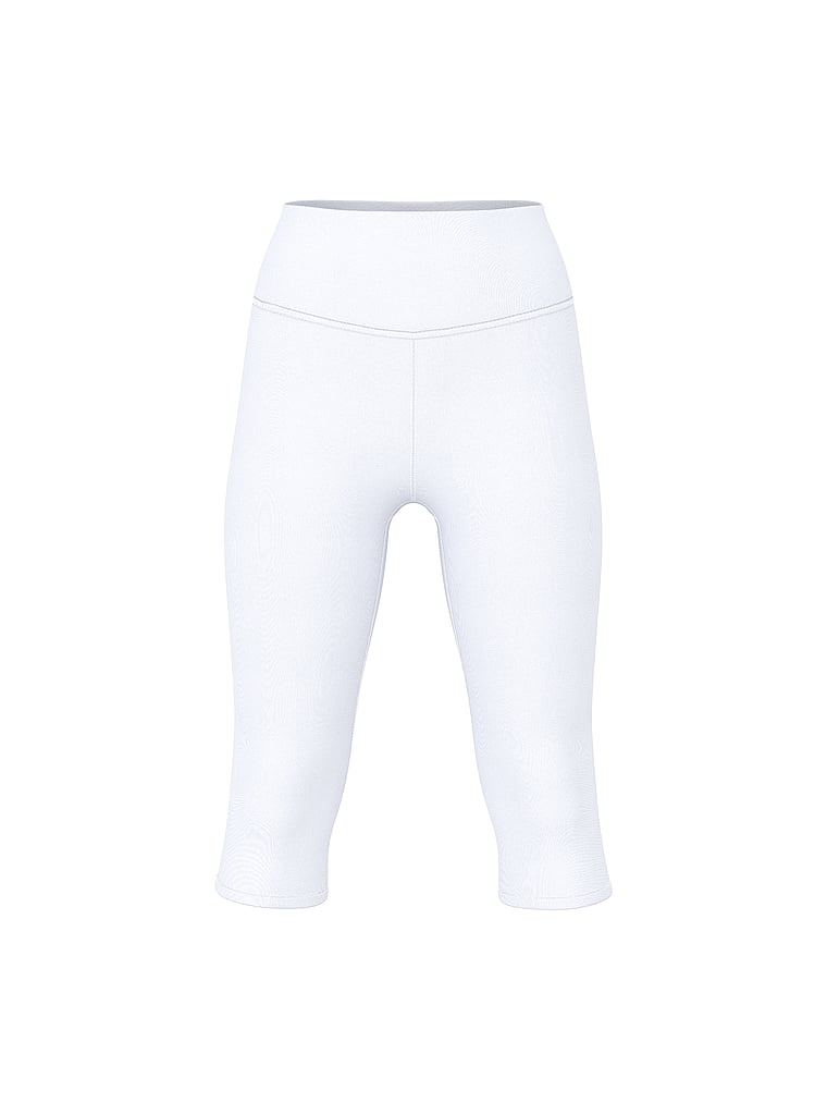 Victoria's Secret, VSX VSX Incredible Coverage™ Crop Legging, Vs White, offModelFront, 3 of 4