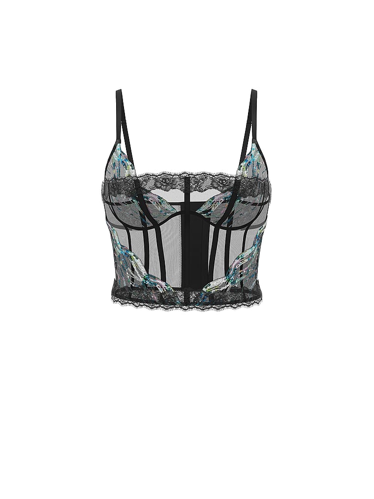 Siren Shimmer Embroidery Corset Top