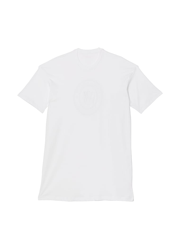 Victoria's Secret, Victoria's Secret 100% Cotton Oversize Sleep Tee, offModelFront, 3 of 4