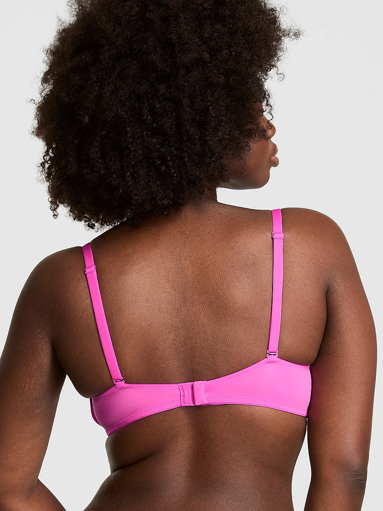 PINK Wear Everywhere Wear Everywhere Push-Up Wireless Bra, Pink Gossip, onModelBack, 2 of 3 Fanta is 5'11" or 180cm and wears 34D or Medium