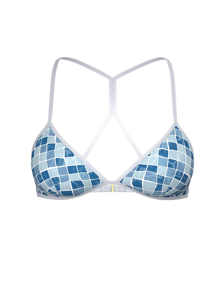 Victoria's Secret, Victoria's Secret Swim Archives Surf Scuba Triangle Bikini Top, Wavy Tile, offModelFront, 3 of 3