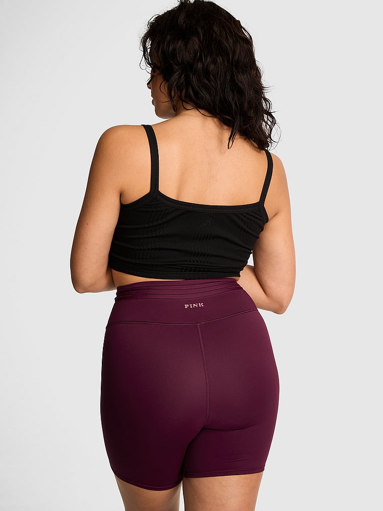 PINK Relay 6” Bike Shorts, Wild Rose, onModelBack, 2 of 3 Isabella is 5'9" and wears Medium