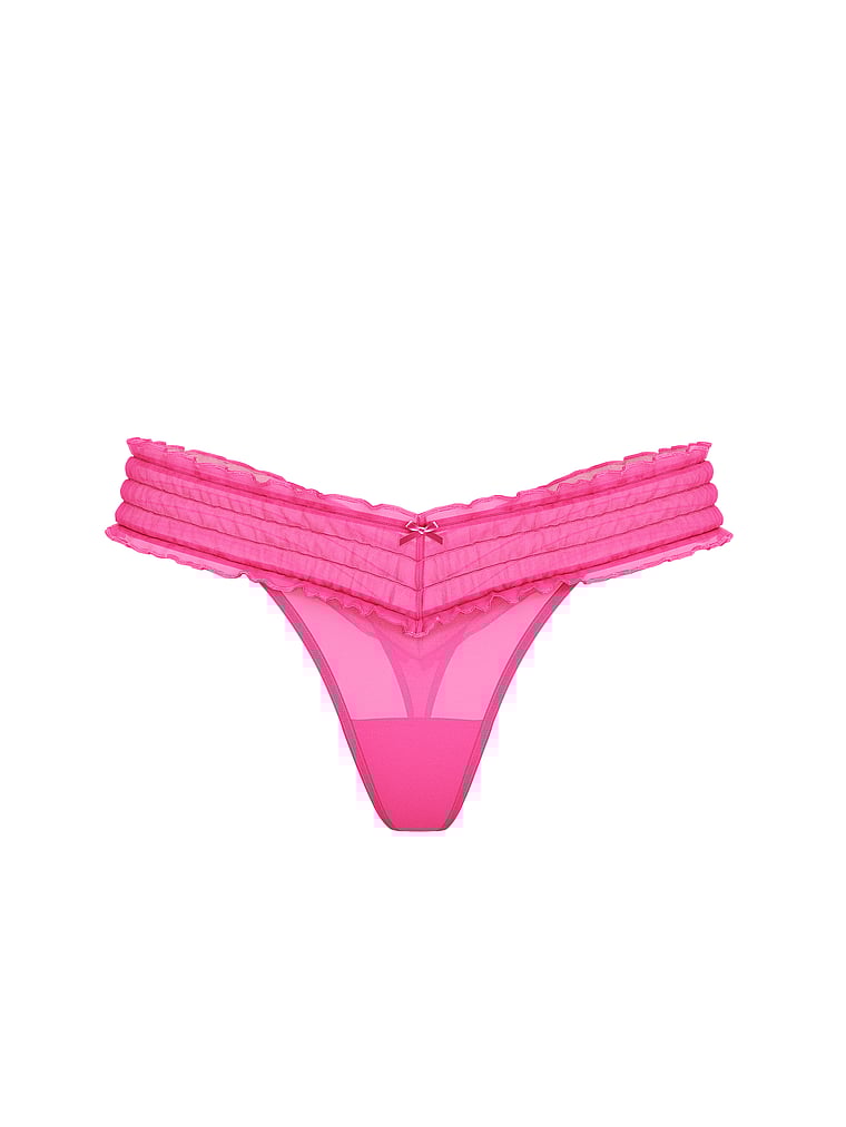 Plaid Lace Thong Panty