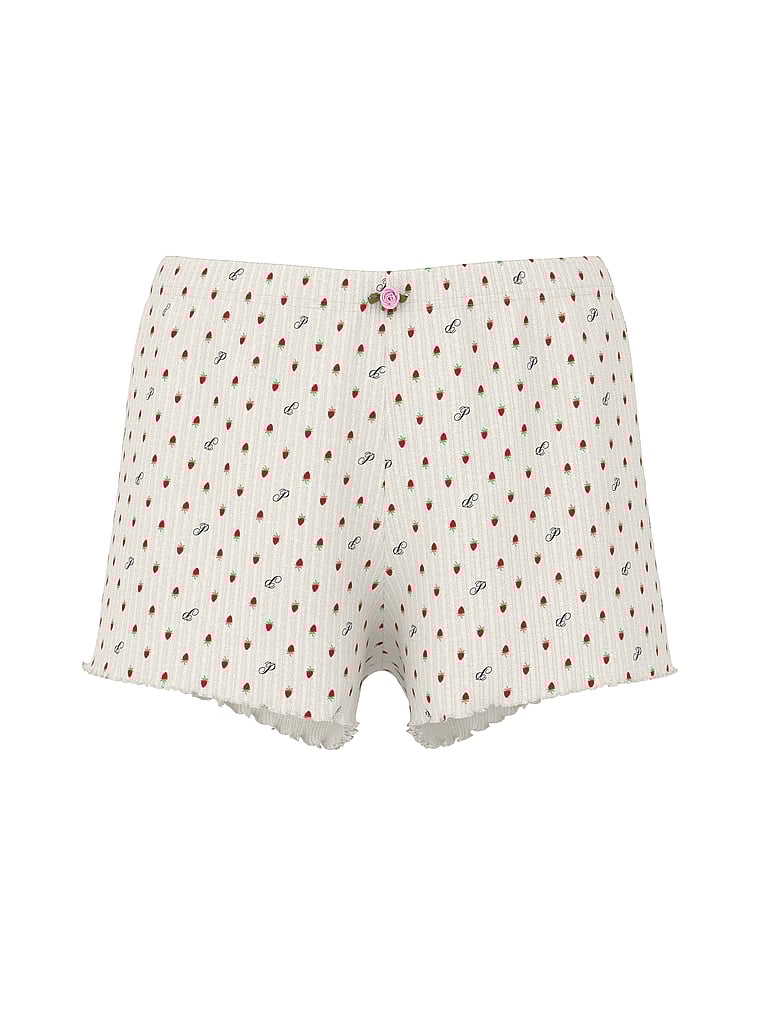 PINK Drop Needle Pointelle Shorts, Print, offModelFront, 4 of 4