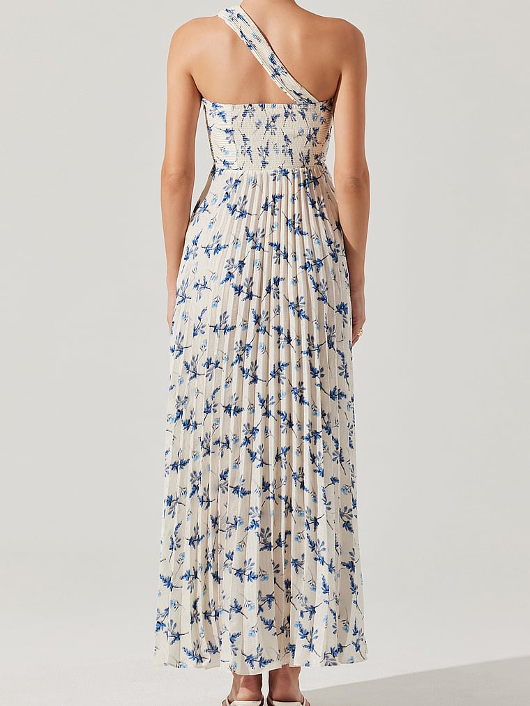 Victoria's Secret, Astr The Label Rasya Dress, White Blue Floral, onModelBack, 2 of 4