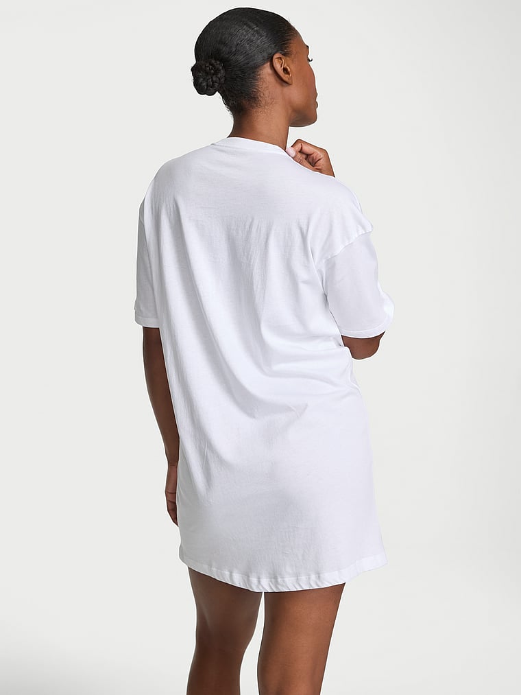 Victoria's Secret, Victoria's Secret 100% Cotton Oversize Sleep Tee, onModelBack, 2 of 4