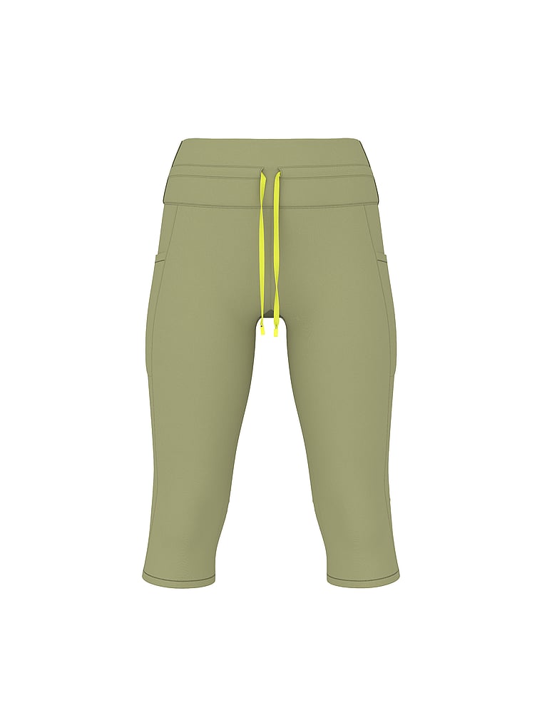PINK Relay Tech Capri Leggings, OLIVE SHADE, offModelFront, 3 of 3