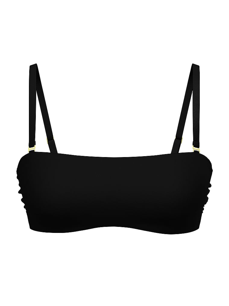 Victoria's Secret, Victoria's Secret Swim Archives Sexy Strapless Bandeau Bikini Top, Black, offModelFront, 3 of 3