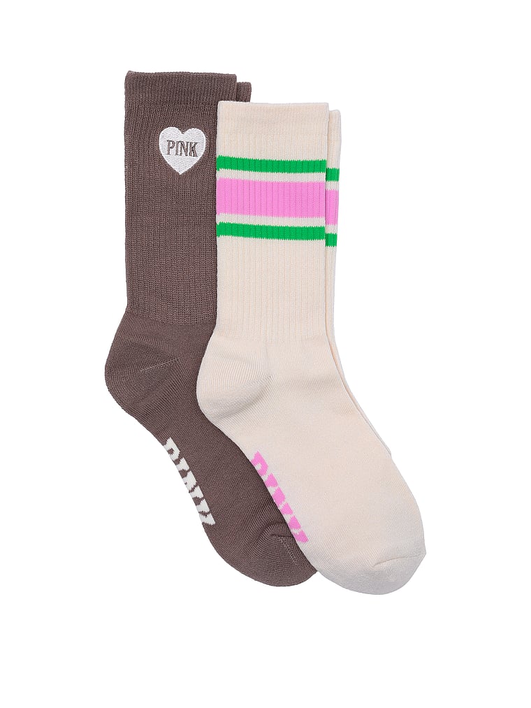 PINK 2-Pack Crew Socks, offModelFront, 1 of 2