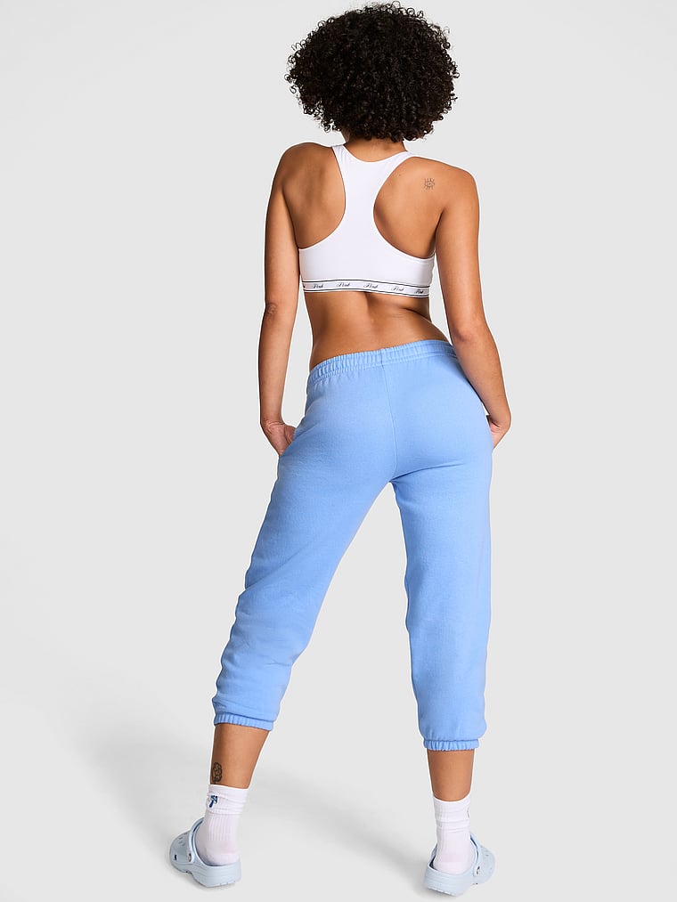 PINK Ivy Fleece Capri Jogger Sweatpants, Seascape Blue, onModelBack, 2 of 3 Vanessa is 5'10" and wears Small