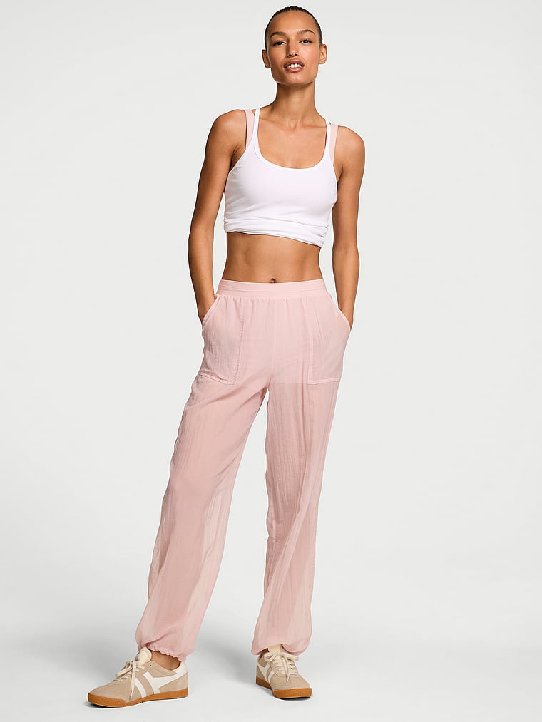 Buy VSX Sheer Ripstop Wide-Leg Pant, Bare Pink - Order Bottoms