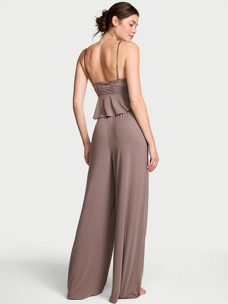 Smocked Surplice Cami and Wide Leg Pants Set