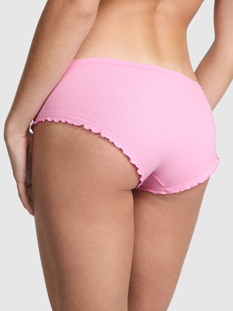 PINK Seamless Hiphugger Panty, Pink Lollipop, onModelBack, 5 of 5 Mari is 5'7" and wears Small