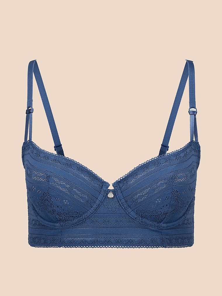 Victoria's Secret, Adore Me Zooey Balconette Bra, True Navy, offModelFront, 3 of 3