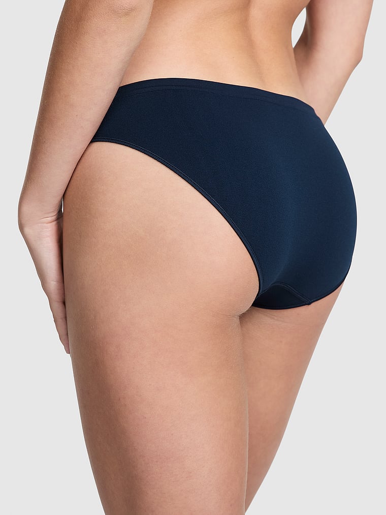 PINK Seamless Bikini Panty, Noir Navy, onModelBack, 2 of 3 Mari is 5'7" and wears Small