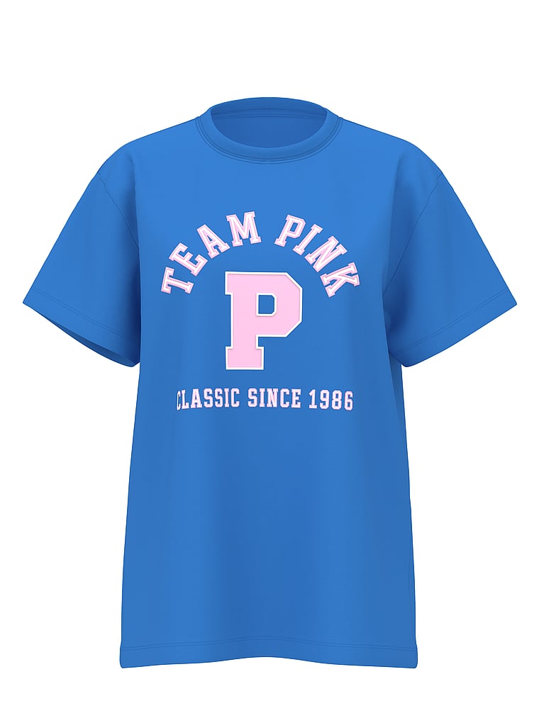 PINK Campus Cotton™ Tee, offModelFront, 3 of 3