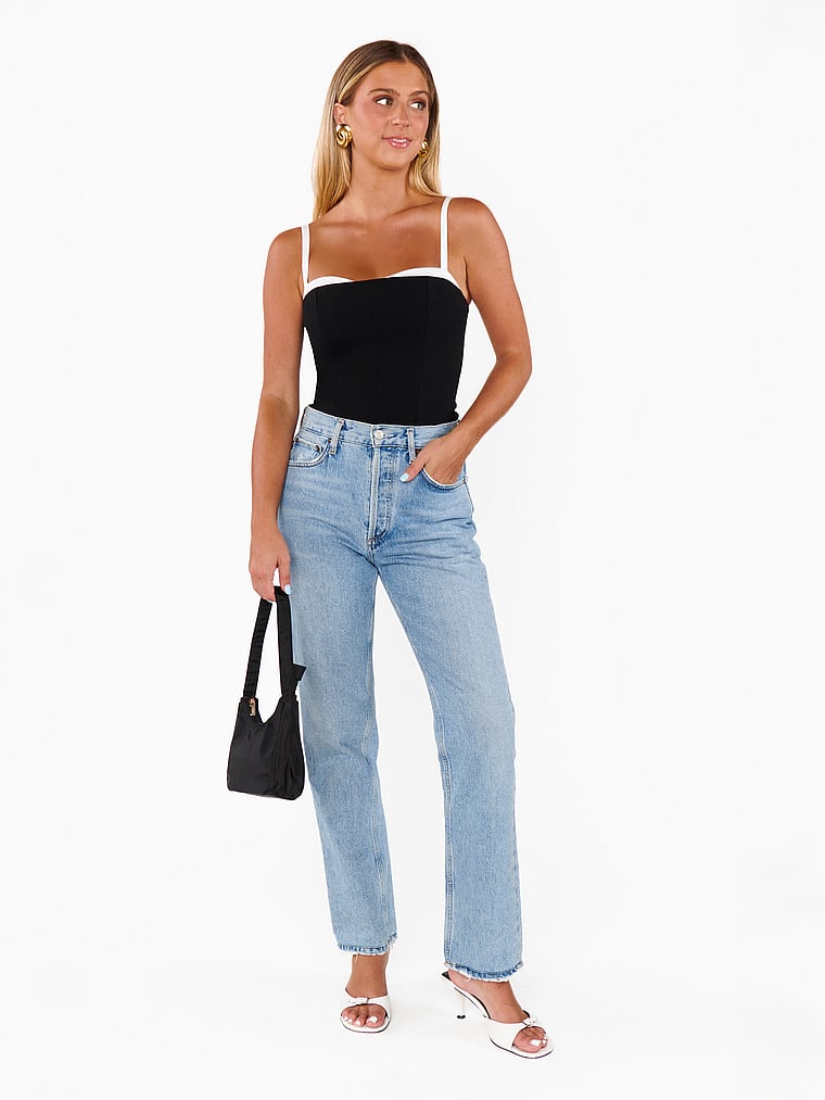 Victoria's Secret, Show Me Your Mumu Tiff Top, Black & White, detail, 4 of 4