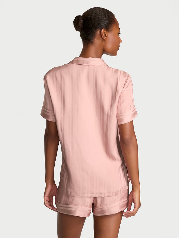 Victoria's Secret, Victoria's Secret Signature Satin Short Pajama Set, onModelBack, 2 of 4