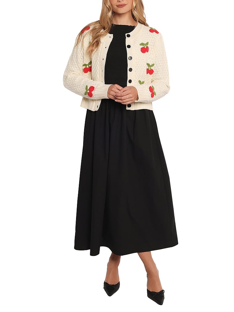 Victoria's Secret, Petal & Pup Trudie Cherry Cardigan, Cream, detail, 4 of 4