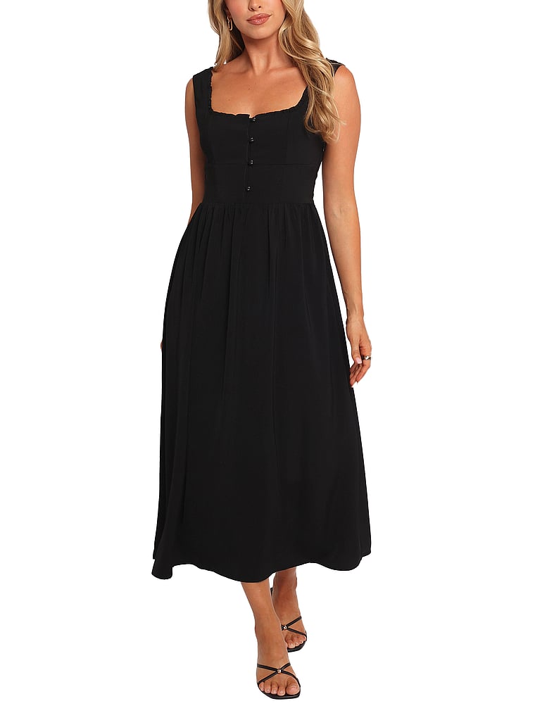 Victoria's Secret, Petal & Pup Melrose Midi Dress, Black, onModelFront, 1 of 4