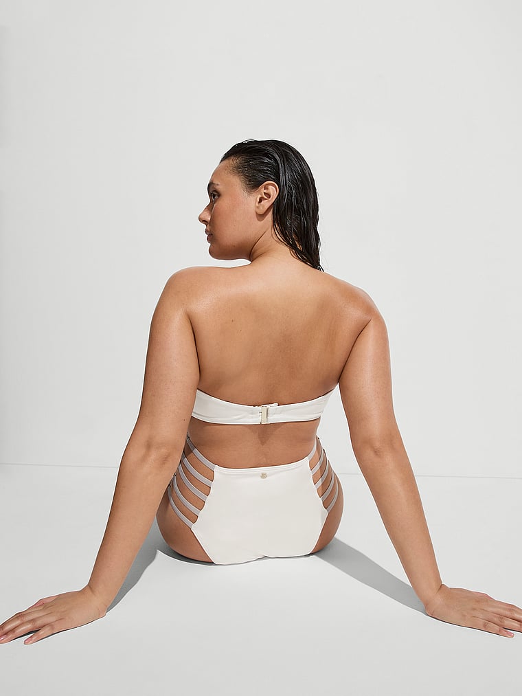 Victoria's Secret, Victoria's Secret Swim Archives Sexy Strapless Bandeau Bikini Top, Coconut White, onModelBack, 2 of 3 Karmi is 5'10" and wears 34DD (E) or Large