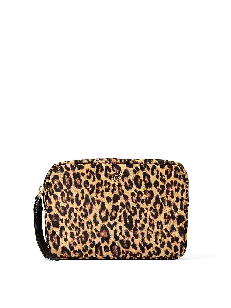 Victoria's Secret, Victoria's Secret Travel Makeup Bag, Leopard, onModelFront, 1 of 3