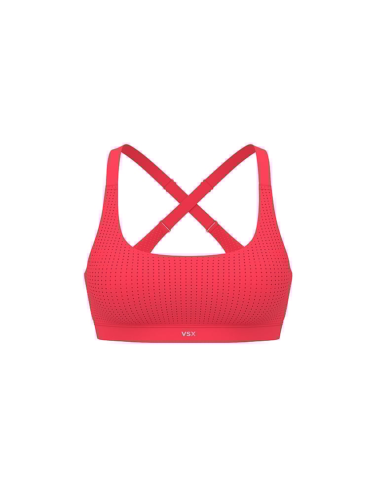 Victoria's Secret, VSX VSX Lightweight Mesh 2.0 Sports Bra, Pink Island, offModelFront, 3 of 3