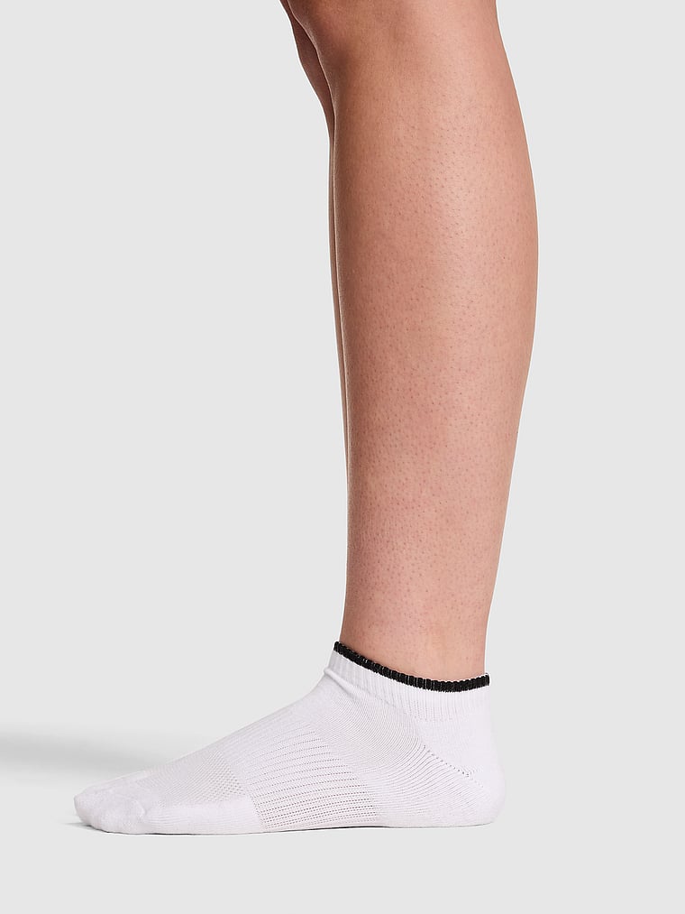 PINK 2-Pack Ankle Socks, VS White/Black, offModelFront, 3 of 4