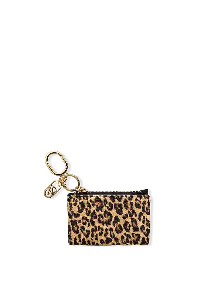 Victoria's Secret, Victoria's Secret Foldover Card Case Keychain, Leopard, onModelFront, 1 of 3