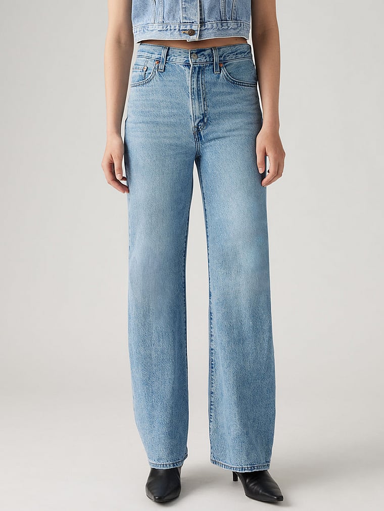 Victoria's Secret, Levi's Levi's® Ribcage Wide Leg Jeans, Far And Wide, offModelFront, 3 of 4