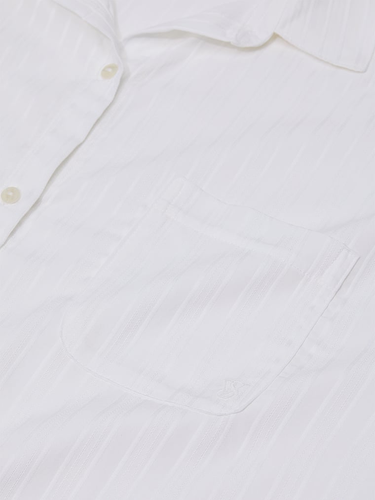 Victoria's Secret, Victoria's Secret Modal-Cotton Striped Short Pajama Set, VS White, detail, 4 of 4